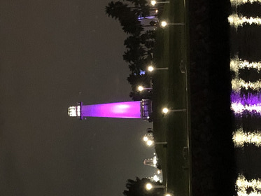 Fake Lighthouse at Night